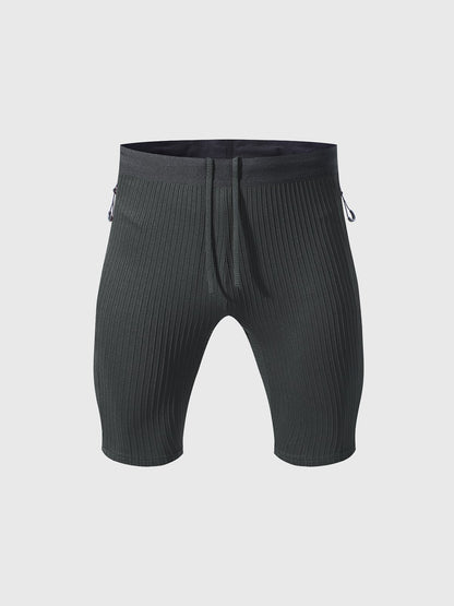 Raimondo - Shorts Running Uomo Compressione Zip Tasche Moderni
