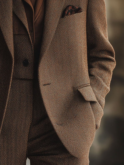 Tommina - Blazer Casual Tasca a Spina di Pesce