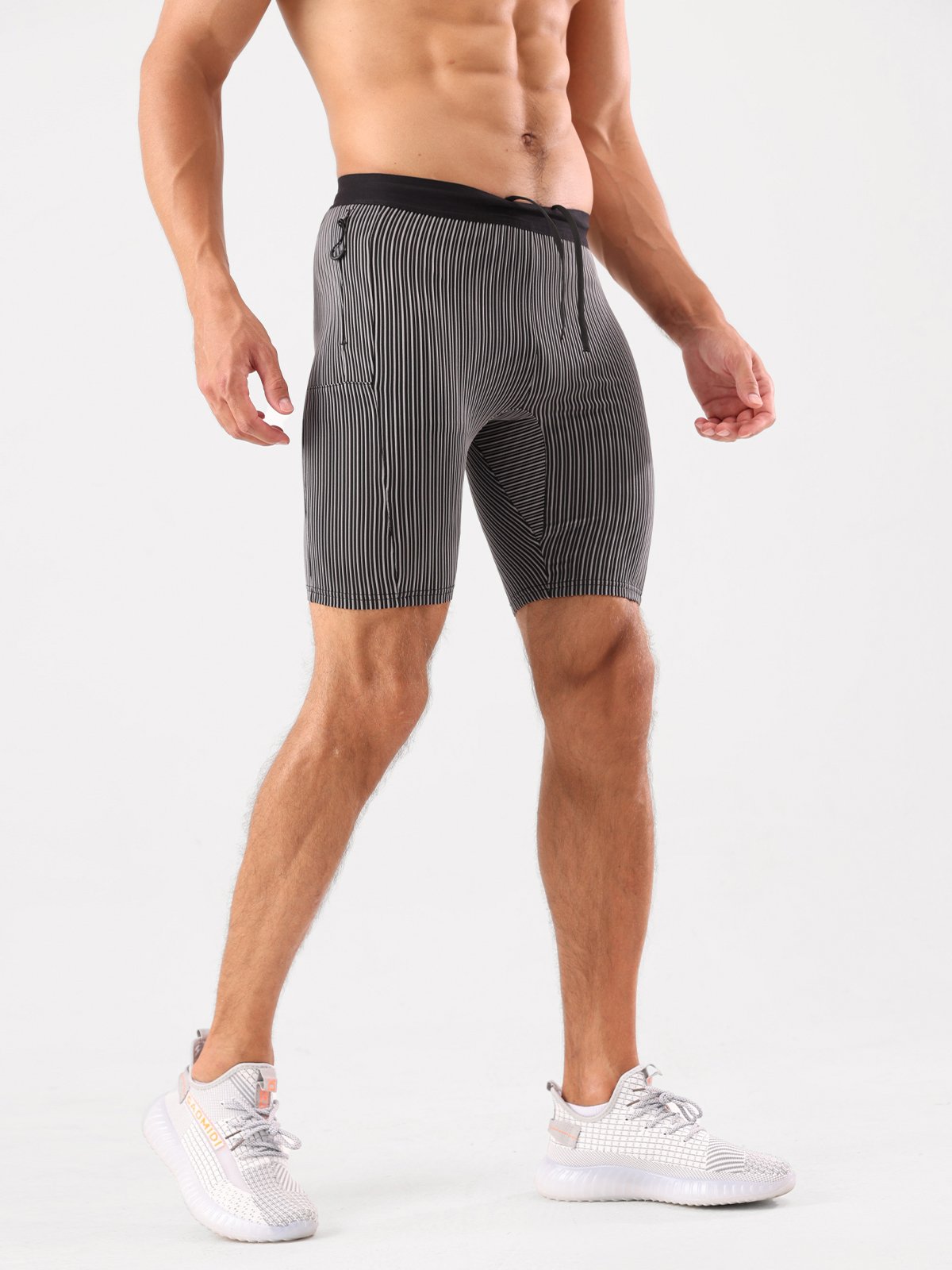 Raimondo - Shorts Running Uomo Compressione Zip Tasche Moderni