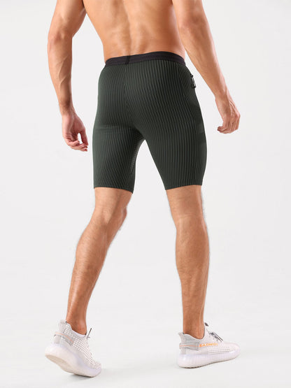 Raimondo - Shorts Running Uomo Compressione Zip Tasche Moderni