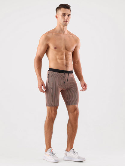Raimondo - Shorts Running Uomo Compressione Zip Tasche Moderni