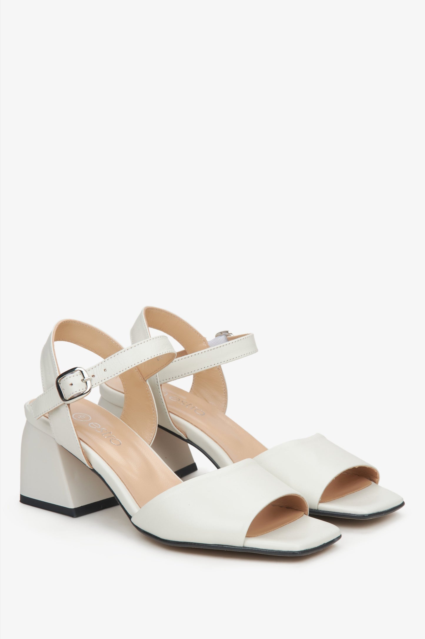 Antonina - Sandali Beige Eleganti Con Tacco Donna