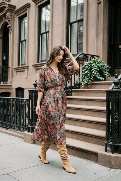 Adriana - Abito Midi Floreale Donna Elegante