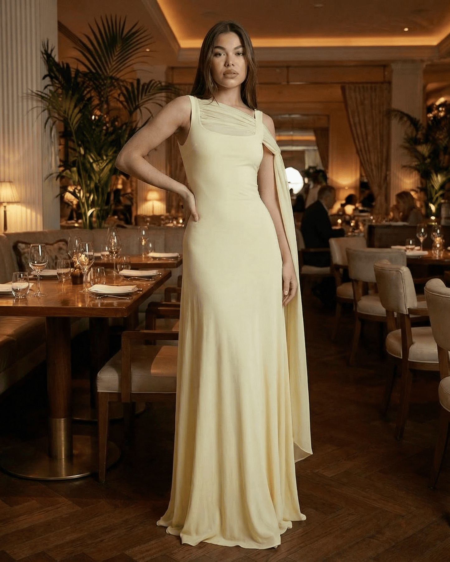 Sonia - Abito Maxi Solenne Donna Elegante Femminile Moderno