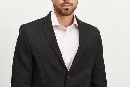 Lazzaro - Blazer Geometrico Uomo Nero Stile Moderno