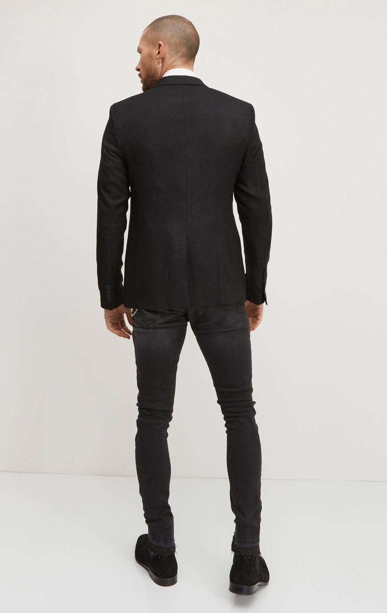 Lazzaro - Blazer Geometrico Uomo Nero Stile Moderno
