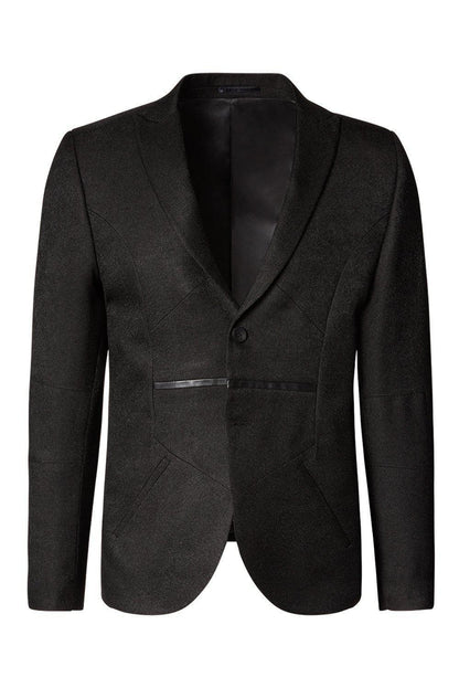 Lazzaro - Blazer Geometrico Uomo Nero Stile Moderno