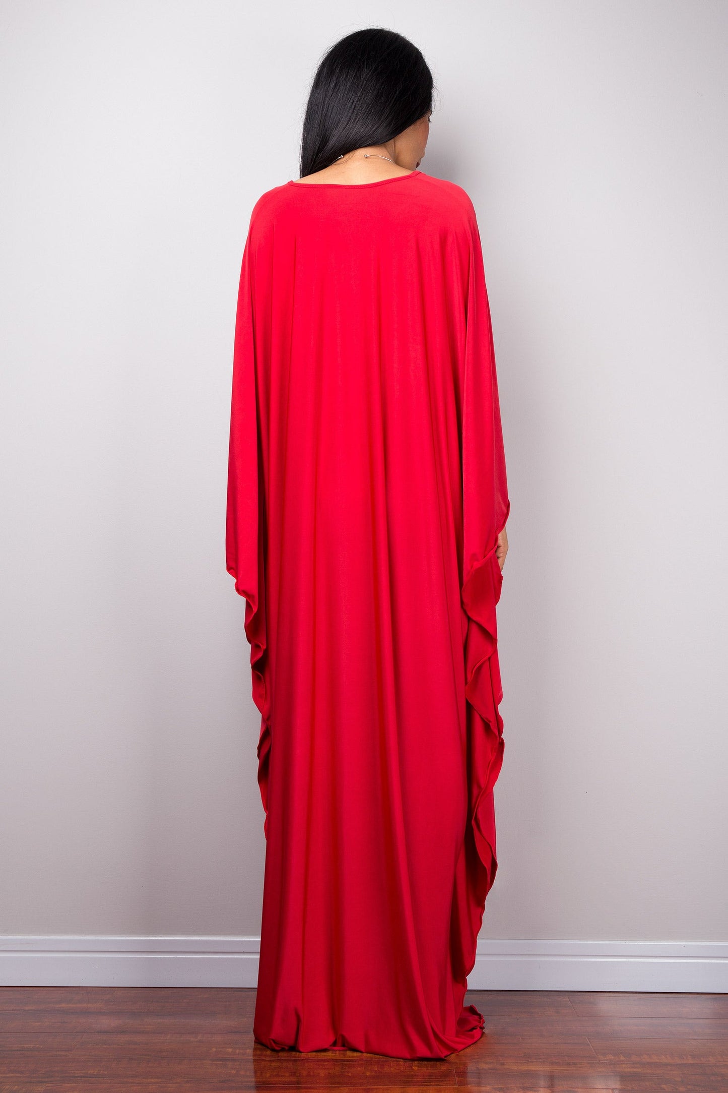 Martina - Abito Donna Kaftano Rosso Elegante Estate