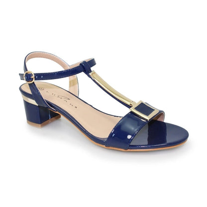 Prisca - Sandali donna occasione navy lucido cerimonia