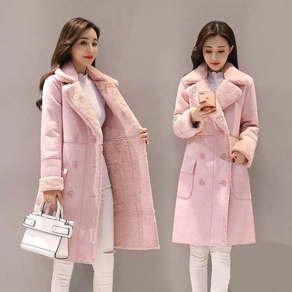 Dalia – Cappotto Donna in Spesso Camoscio con Revers