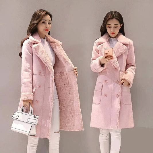 Dalia – Cappotto Donna in Spesso Camoscio con Revers
