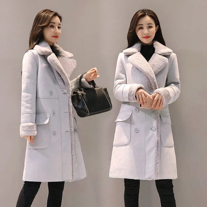 Dalia – Cappotto Donna in Spesso Camoscio con Revers