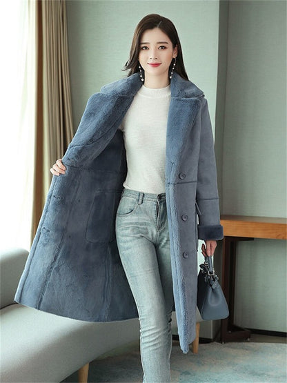 Dalia – Cappotto Donna in Spesso Camoscio con Revers