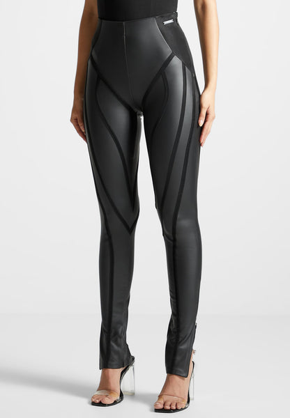 Rita - Leggings neri effetto modellante donna eleganti