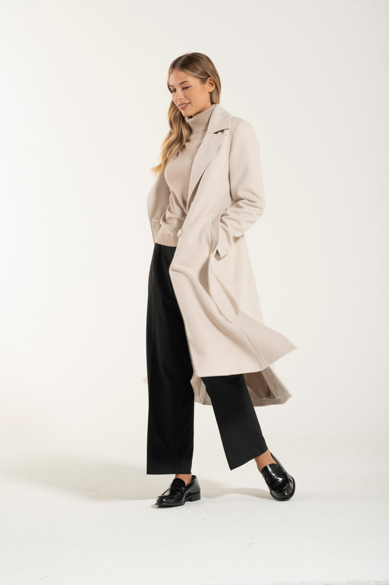 Tisella - Cappotto Donna Elegante Color Crema