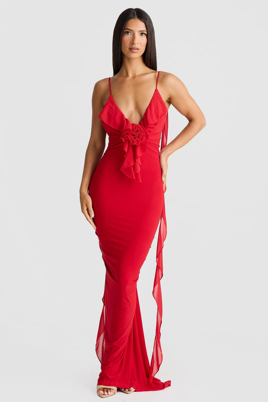 Rosa - Maxi Dress con Schiena Scoperta