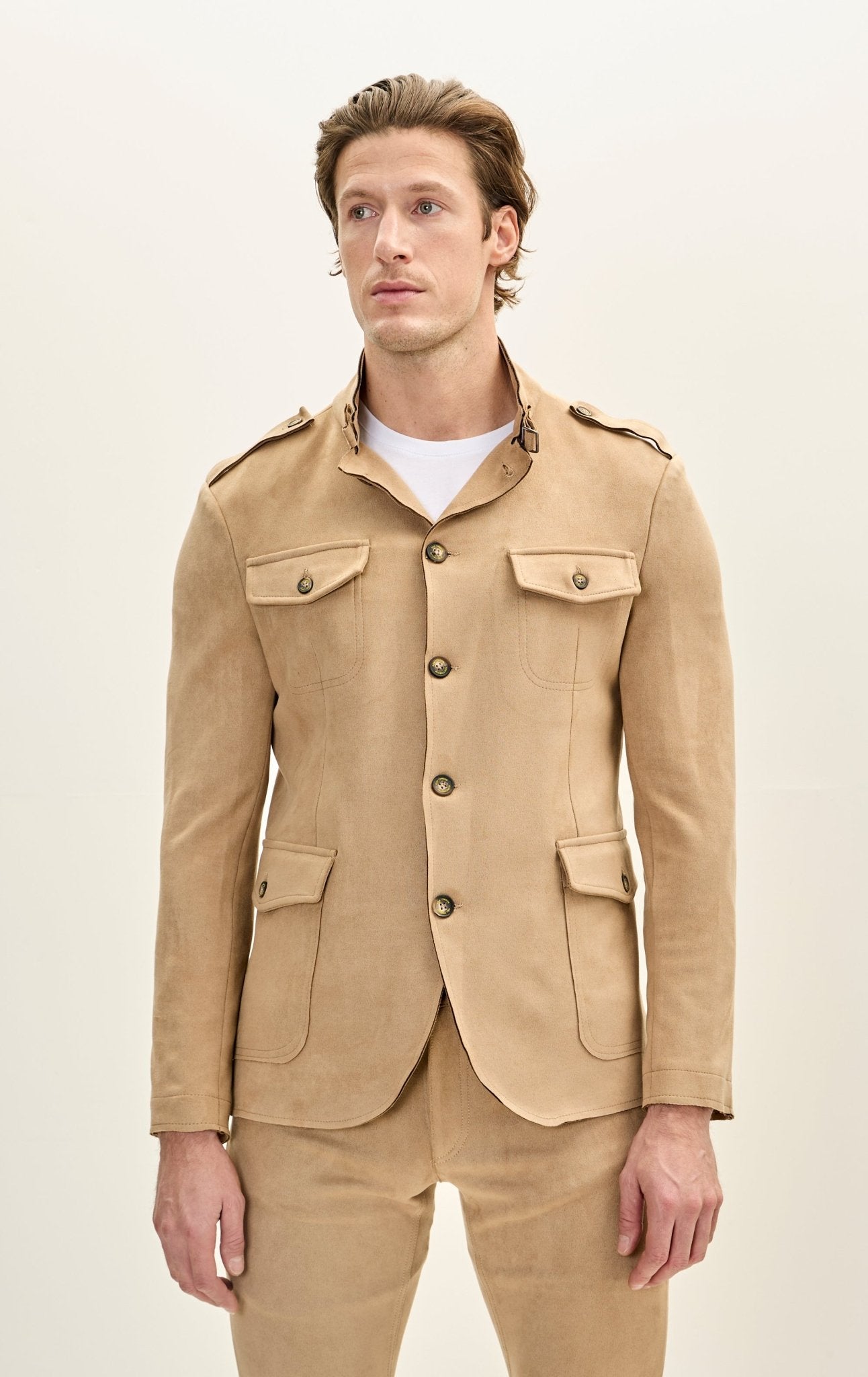 Livio - Giacca Safari Uomo Leggera Stone Stile Moderno