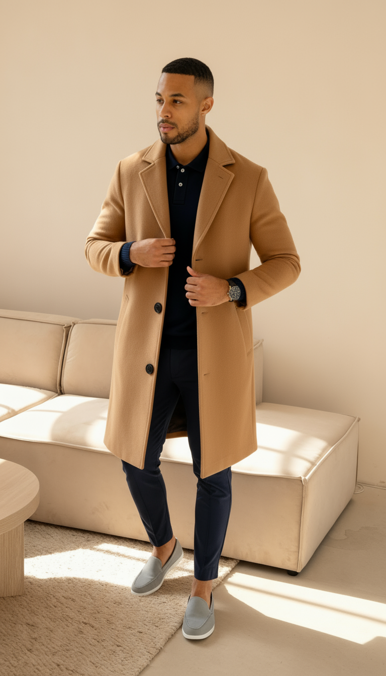 Jules - Cappotto Uomo Sartoriale Monopetto Lunghezza Media