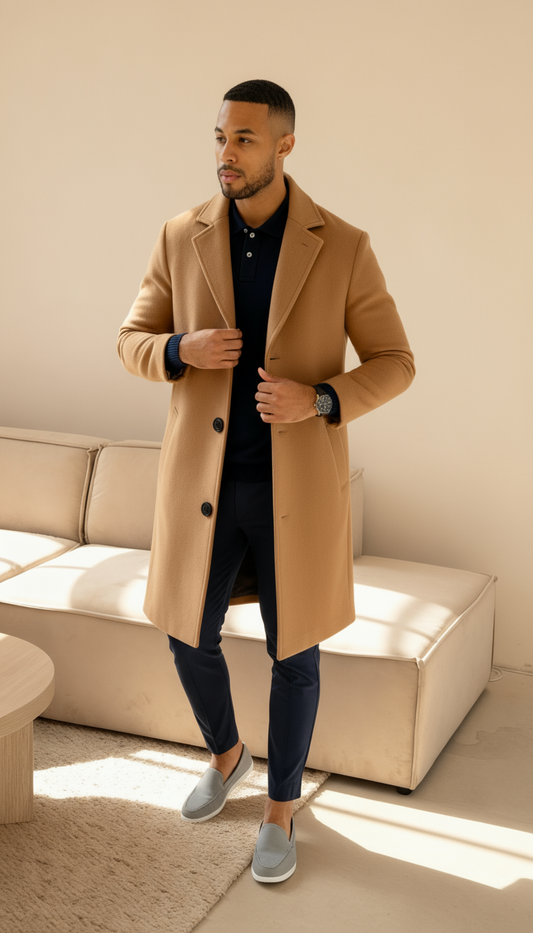 Jules - Cappotto Uomo Sartoriale Monopetto Lunghezza Media