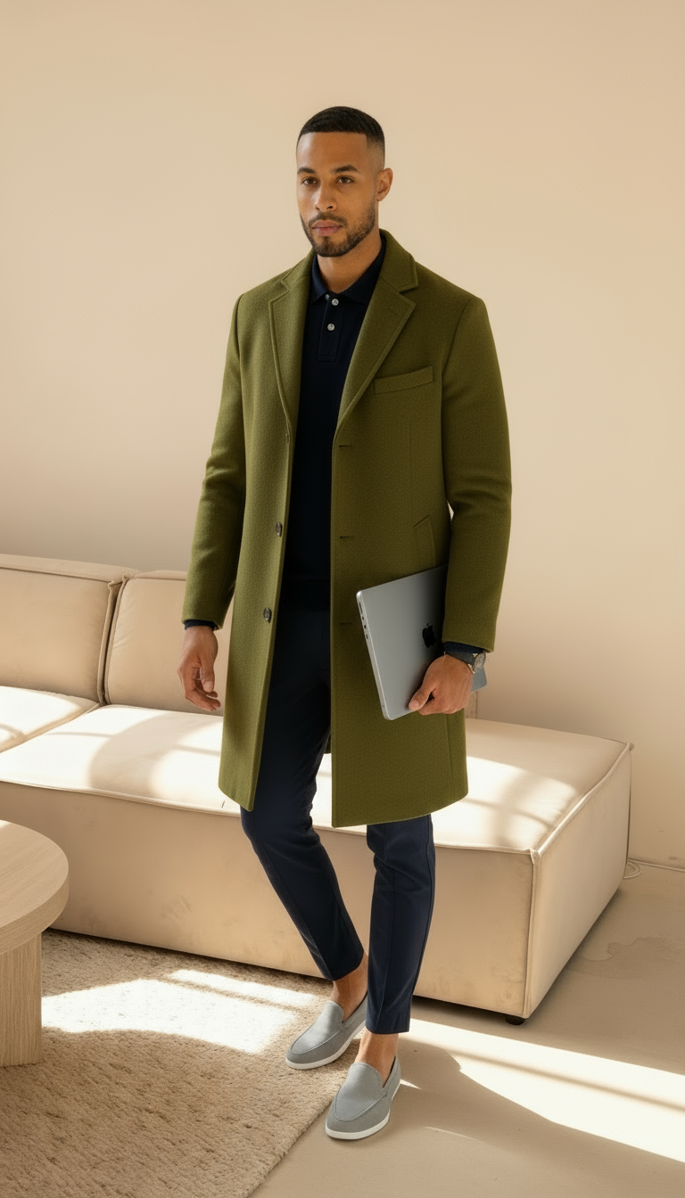 Jules - Cappotto Uomo Sartoriale Monopetto Lunghezza Media