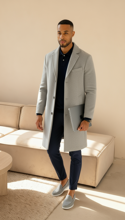 Jules - Cappotto Uomo Sartoriale Monopetto Lunghezza Media