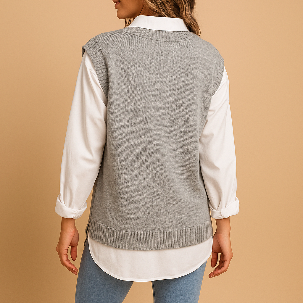 Alfrida – Gilet Zopfstrick Donna Senza Maniche V