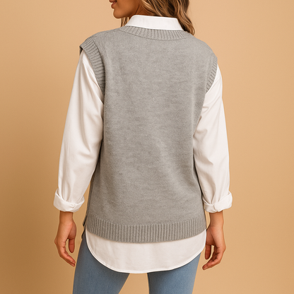 Alfrida – Gilet Zopfstrick Donna Senza Maniche V