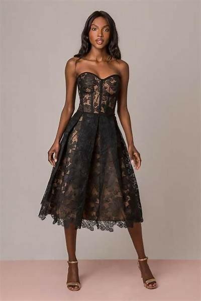 Cinzia - Abito Nero Donna Elegante Moderno