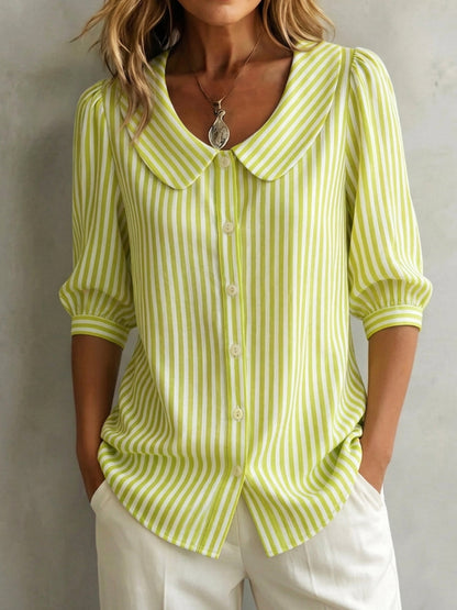 Kimi - Camicia a Righe con Bottoni Versatile Donna
