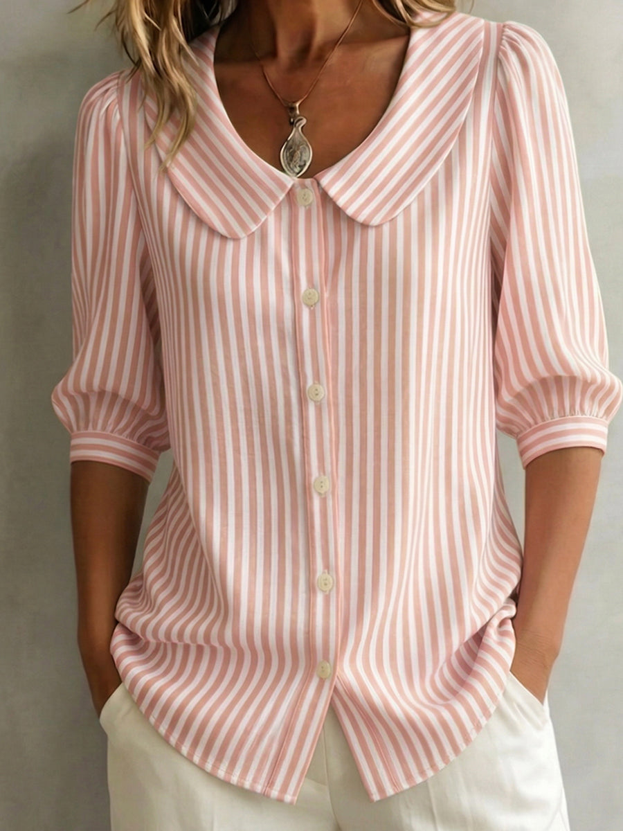 Kimi - Camicia a Righe con Bottoni Versatile Donna
