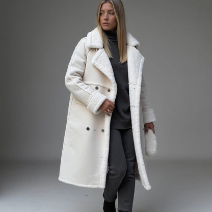Emma - Cappotto invernale in morbida pelle scamosciata
