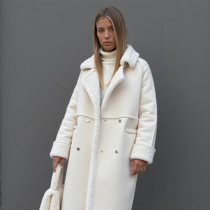 Emma - Cappotto invernale in morbida pelle scamosciata