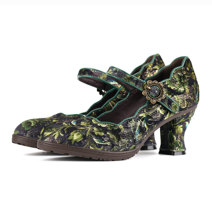 Rimae - Scarpe Pumps Ricamate Retro Eleganti Donna