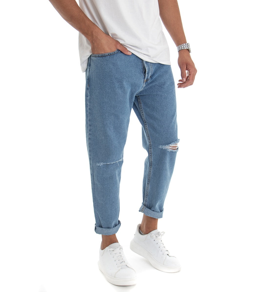 Tristano – Pantaloni Cinque Tasche Taglio Al Ginocchio Dalla Linea Sportiva