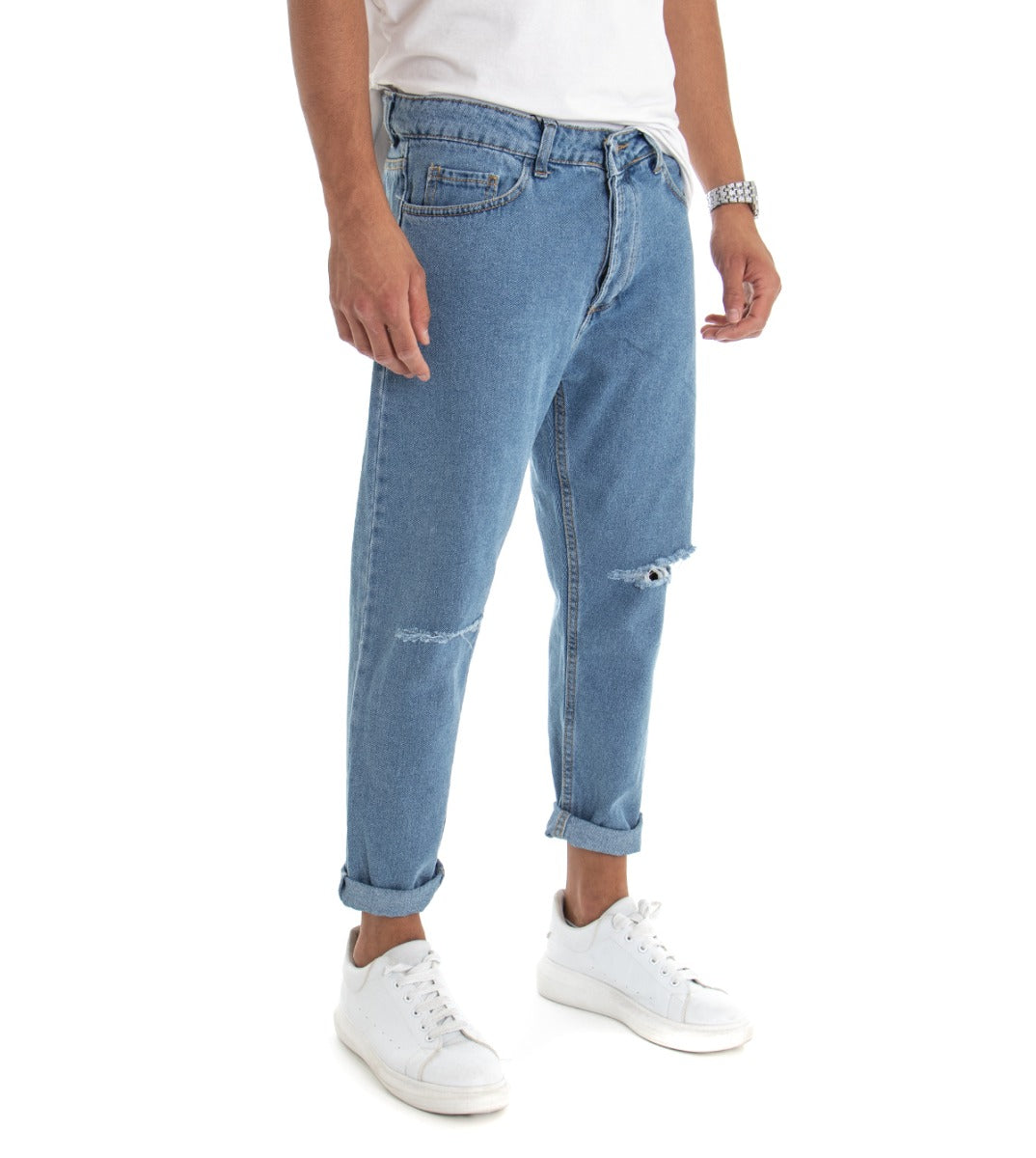 Tristano – Pantaloni Cinque Tasche Taglio Al Ginocchio Dalla Linea Sportiva