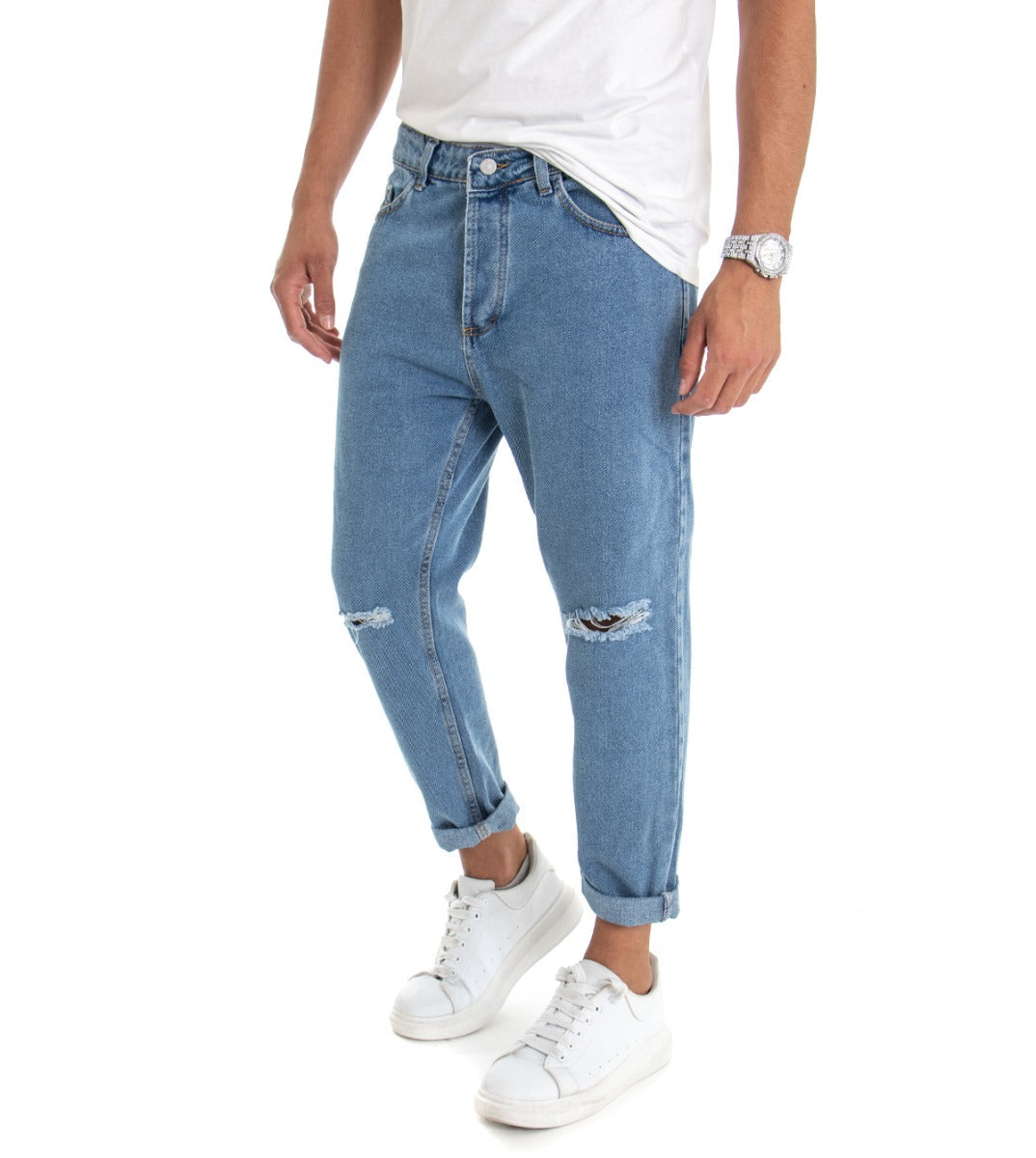 Tristano – Pantaloni Cinque Tasche Taglio Al Ginocchio Dalla Linea Sportiva
