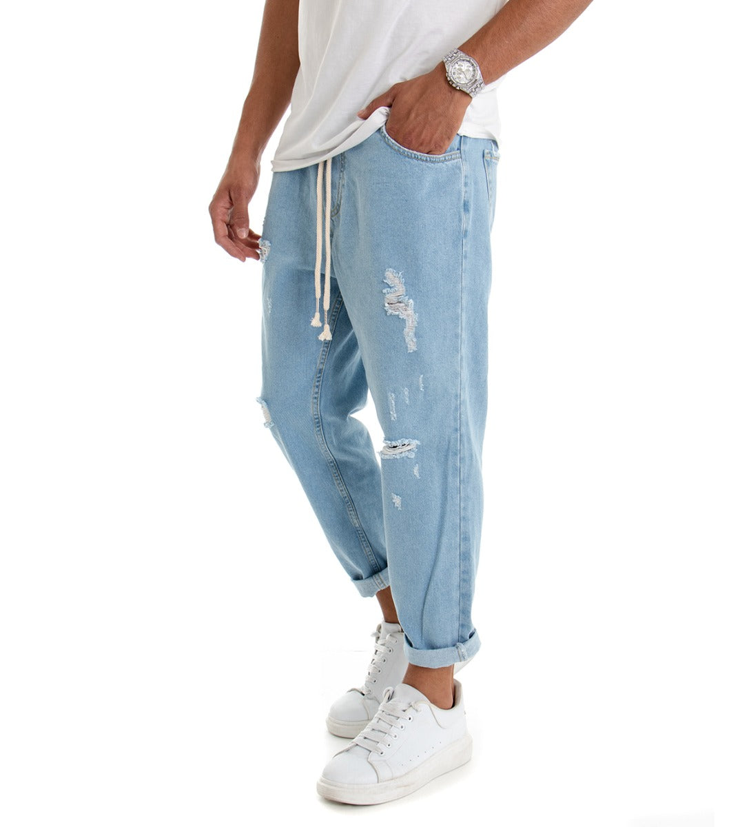 Tommaso – Pantaloni Loose Fit Con Dettagli Usurati Dal Taglio Moderno
