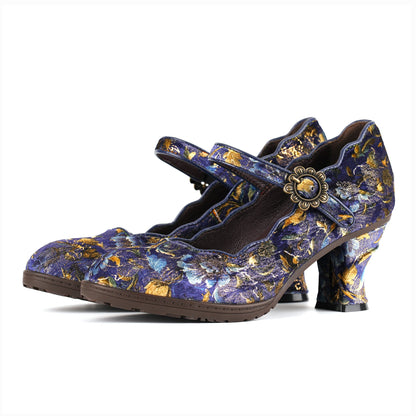 Rimae - Scarpe Pumps Ricamate Retro Eleganti Donna