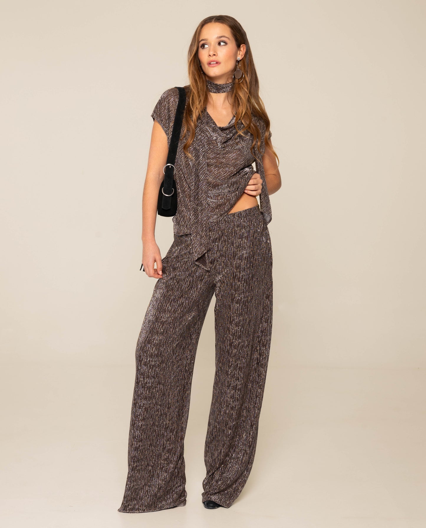 Caterina - Pantalone Almost Texted You Marrone Donna