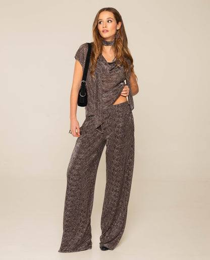 Caterina - Pantalone Almost Texted You Marrone Donna