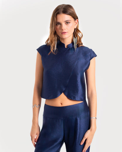 Coral - Pantalone All-In Blu Navy Elegante e Versatile Donna