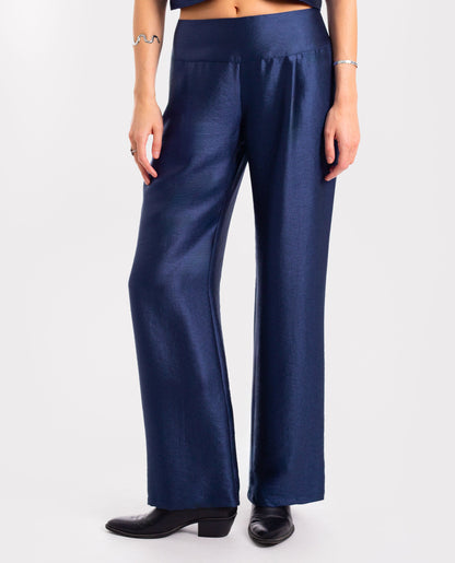 Coral - Pantalone All-In Blu Navy Elegante e Versatile Donna