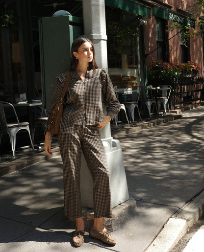 Concetta - Pantalone Casual a Quadri Elegante da Donna