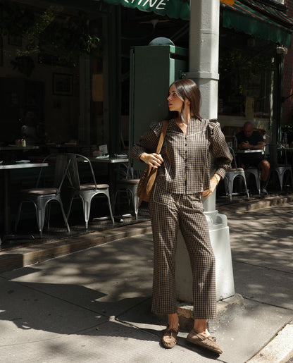 Concetta - Pantalone Casual a Quadri Elegante da Donna