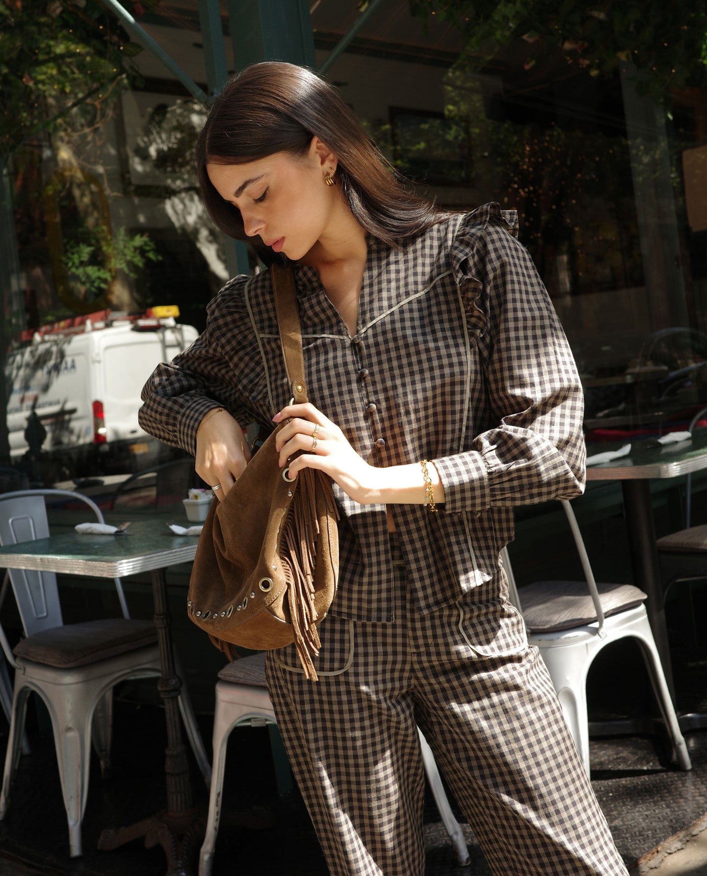 Concetta - Pantalone Casual a Quadri Elegante da Donna