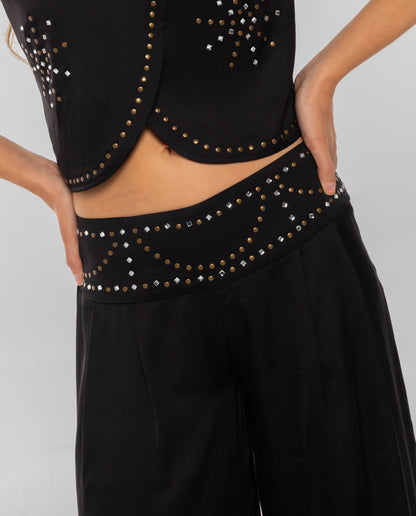 Clelia - Pantalone Sartoriale Nero Elegante da Donna