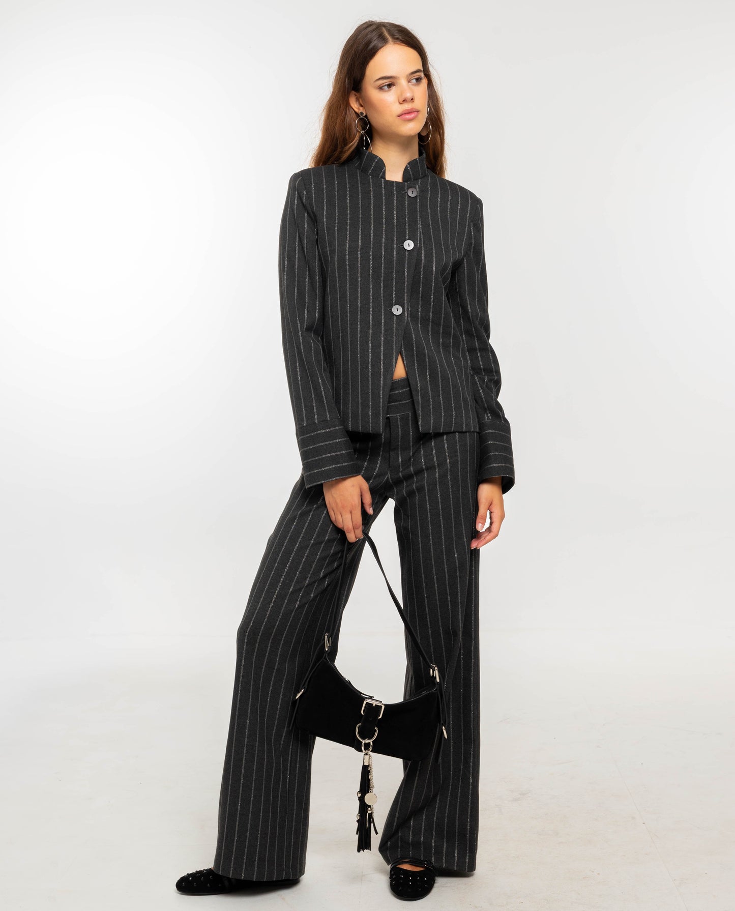 Cosima - Pantalone Donna Grigio Elegante Comodo e Versatile