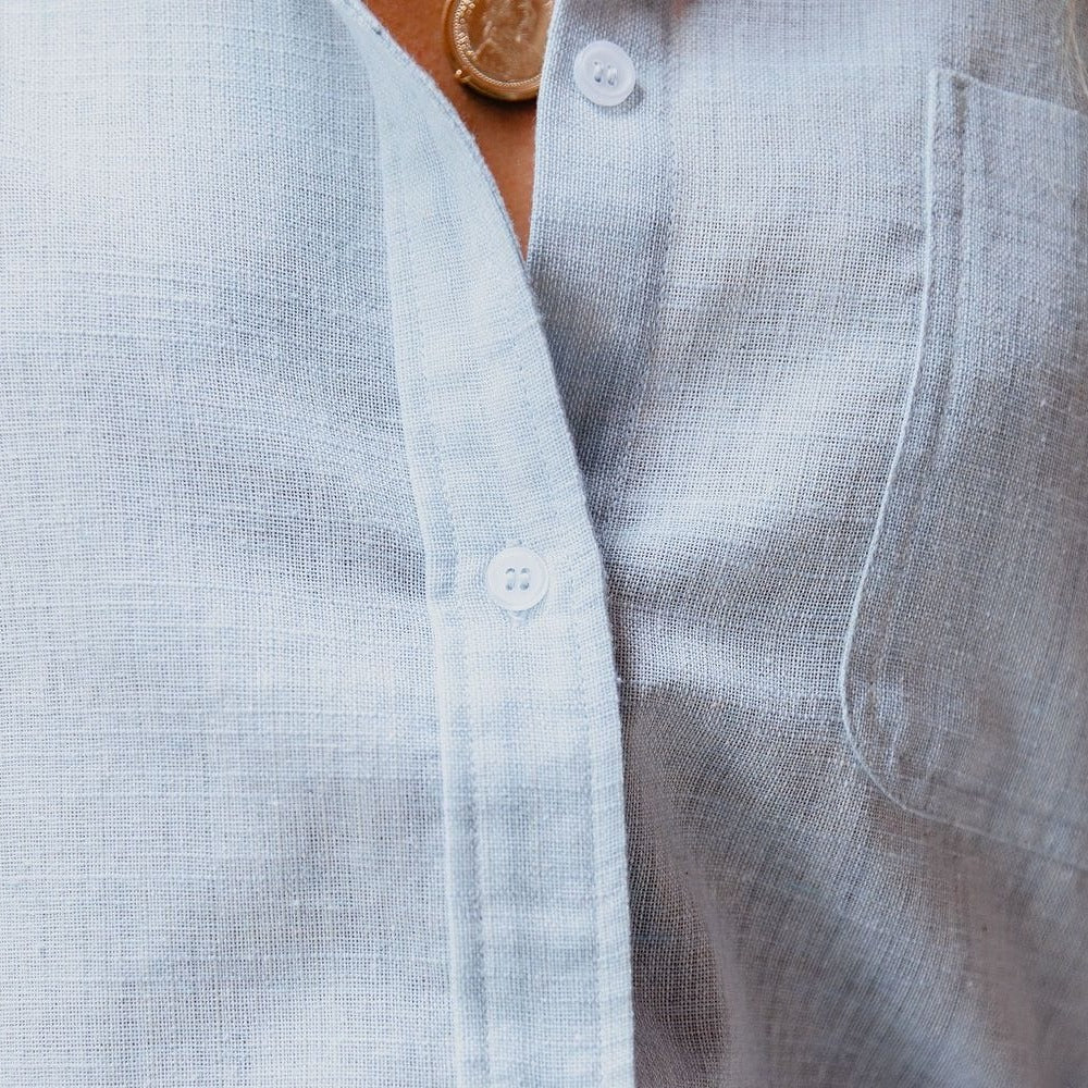 Lalla - Camicia Donna in Lino Estiva con Taschino