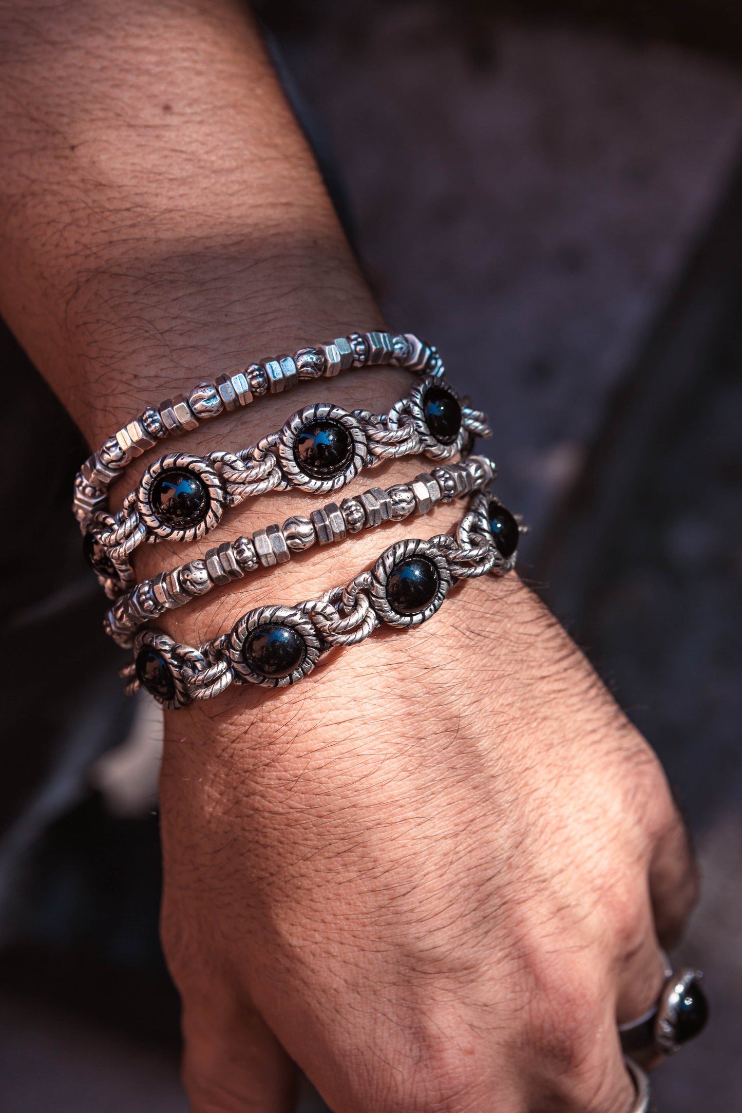 Prospero - Bracciale Nero Uomo Elegante Moderno