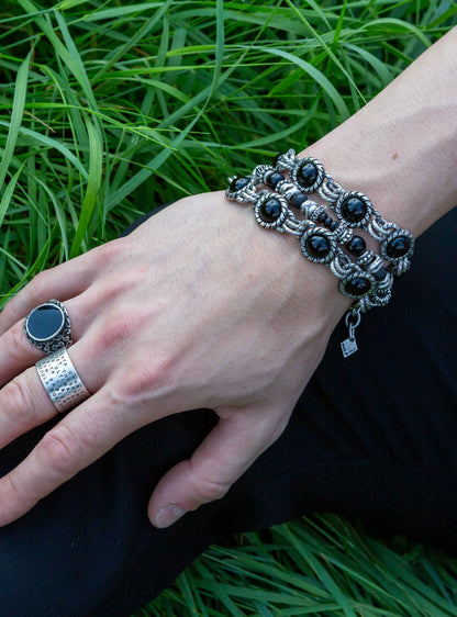Prospero - Bracciale Nero Uomo Elegante Moderno